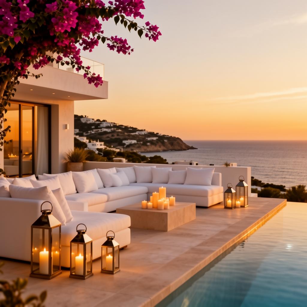 Luxury private villa terrace in Ibiza